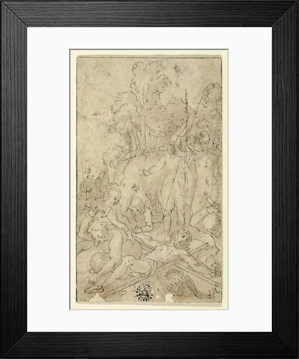 Framed Print : Christ Being Nailed to the Cross, n.d. Creator: Friedrich Sustris Framed Print : Christ Being Nailed to the Cross, n.d. Creator: Friedrich Sustris