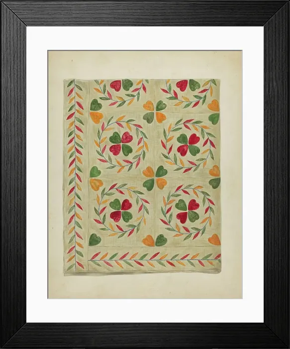 Framed Print : Bedspread, c. 1936. Creator: Mary Berner Framed Print : Bedspread, c. 1936. Creator: Mary Berner