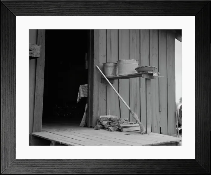 Framed Print : Cabin in Hancock County, Mississippi, 1937. Creator: Dorothea Lange Framed Print : Cabin in Hancock County, Mississippi, 1937. Creator: Dorothea Lange