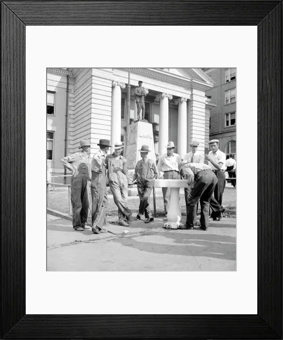 Framed Print : Saturday afternoon in front of the courthouse, Greenville [i.e. Greeneville], Tennessee, 1936. Creator: Dorothea Lange