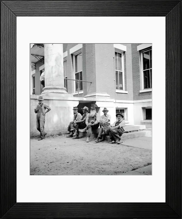 Framed Print : Saturday afternoon in front of the courthouse, Greenville [i.e. Greeneville], Tennessee, 1936. Creator: Dorothea Lange