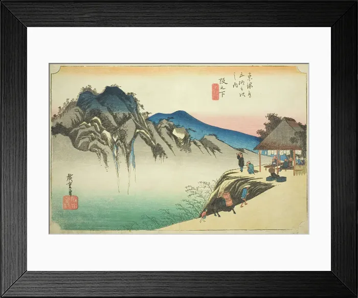 Framed Print : Sakanoshita: Peak of Fudesute Mountain (Sakanoshita, Fudesute mine), from the series... c. 1833 / 34. Creator: Ando Hiroshige Framed Print : Sakanoshita: Peak of Fudesute Mountain (Sakanoshita, Fudesute mine), from the series... c. 1833 / 34. Creator: Ando Hiroshige