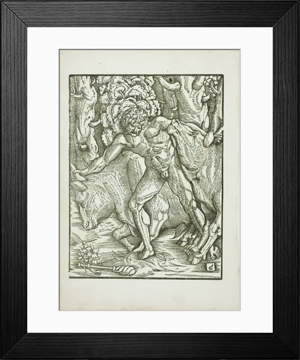 Framed Print : The Labors of Hercules: Capture of the Oxen of the Geryones in Erythia, c. 1528. Creator: Gabriel Salmon Framed Print : The Labors of Hercules: Capture of the Oxen of the Geryones in Erythia, c. 1528. Creator: Gabriel Salmon