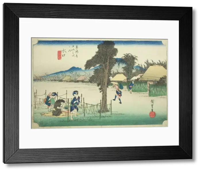 Framed Print : Minakuchi: Dried Gourd Shavings, A Local Specialty (Minakuchi, meibutsu kanpyo)... c. 1833 / 34. Creator: Ando Hiroshige Framed Print : Minakuchi: Dried Gourd Shavings, A Local Specialty (Minakuchi, meibutsu kanpyo)... c. 1833 / 34. Creator: Ando Hiroshige