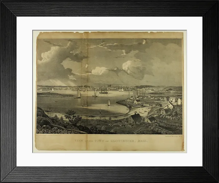 Framed Print : View of the Town of Gloucester, Massachusetts, c. 1836. Creator: Fitz Hugh Lane