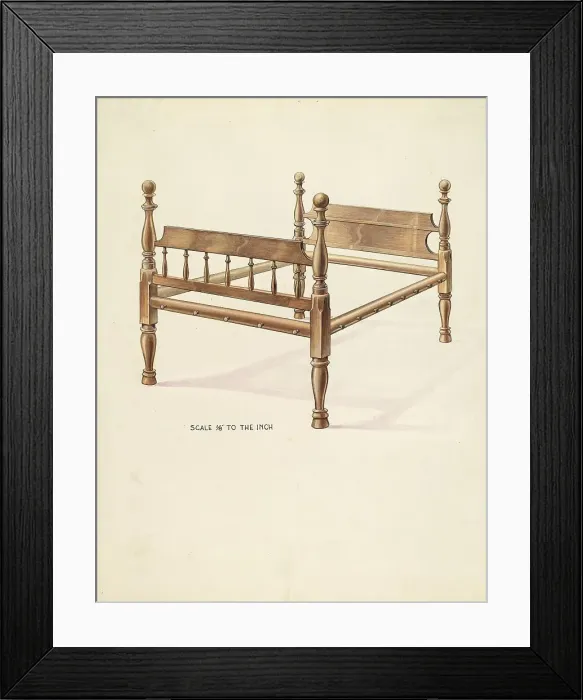 Framed Print : Bishop Hill: Bed, c. 1936. Creator: Wellington Blewett Framed Print : Bishop Hill: Bed, c. 1936. Creator: Wellington Blewett