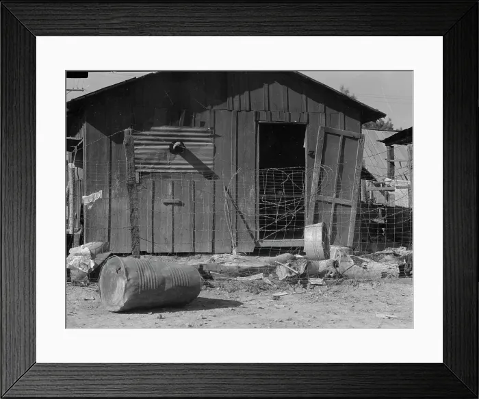 Framed Print : Slums of Brawley, Imperial Valley, California, 1936. Creator: Dorothea Lange Framed Print : Slums of Brawley, Imperial Valley, California, 1936. Creator: Dorothea Lange