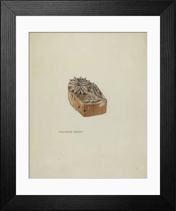 Framed Print : Resist Pattern (Daisy), c. 1939. Creator: Wellington Blewett Framed Print : Resist Pattern (Daisy), c. 1939. Creator: Wellington Blewett