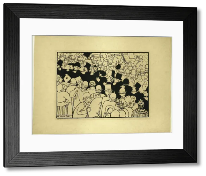 Framed Print : Parading through the Streets in Single File, 1893. Creator: Félix Vallotton Framed Print : Parading through the Streets in Single File, 1893. Creator: Félix Vallotton
