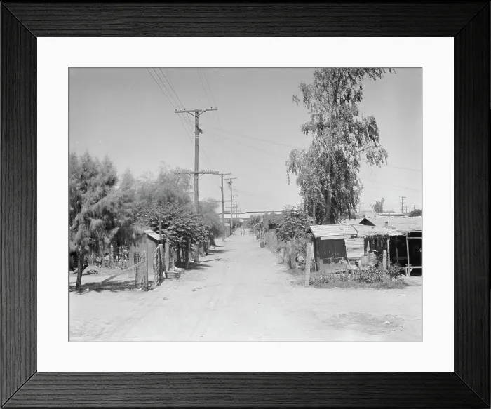 Framed Print : Slums of Brawley, Mexican field workers homes, Imperial Valley, California, 1936. Creator: Dorothea Lange Framed Print : Slums of Brawley, Mexican field workers homes, Imperial Valley, California, 1936. Creator: Dorothea Lange