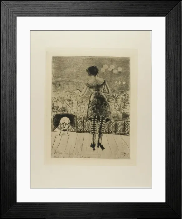 Framed Print : Plate from l'Assommoir (singer onstage with prompter), 1878. Creator: Gaston la Touche Framed Print : Plate from l'Assommoir (singer onstage with prompter), 1878. Creator: Gaston la Touche