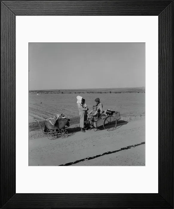Framed Print : Flood refugee family near Memphis, Texas, 1937. Creator: Dorothea Lange Framed Print : Flood refugee family near Memphis, Texas, 1937. Creator: Dorothea Lange