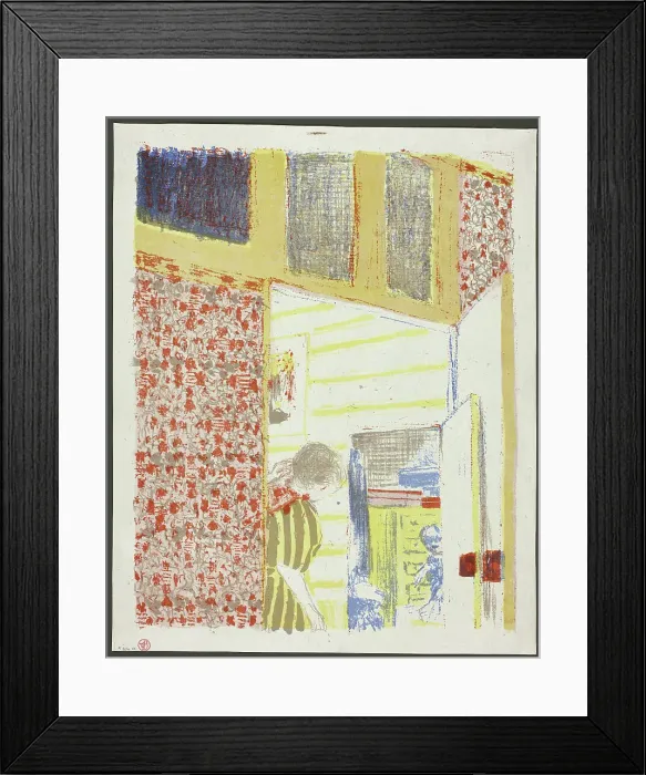 Framed Print : Interior with Pink Wallpaper III, plate seven from Landscapes and Interiors, 1899. Creator: Edouard Vuillard Framed Print : Interior with Pink Wallpaper III, plate seven from Landscapes and Interiors, 1899. Creator: Edouard Vuillard