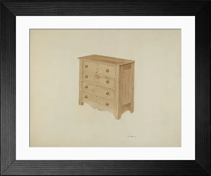 Framed Print : Chest of Drawers, c. 1939. Creator: Joe Brennan