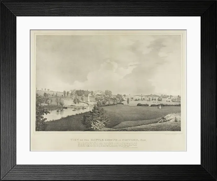 Framed Print : View of the Battle Ground at Concord, Massachusetts, c. 1850. Creator: Fitz Hugh Lane Framed Print : View of the Battle Ground at Concord, Massachusetts, c. 1850. Creator: Fitz Hugh Lane