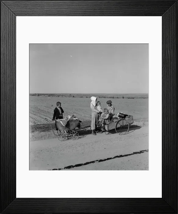 Framed Print : Flood refugee family near Memphis, Texas, 1937. Creator: Dorothea Lange Framed Print : Flood refugee family near Memphis, Texas, 1937. Creator: Dorothea Lange