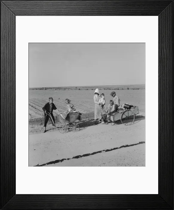 Framed Print : Flood refugee family near Memphis, Texas, 1937. Creator: Dorothea Lange Framed Print : Flood refugee family near Memphis, Texas, 1937. Creator: Dorothea Lange