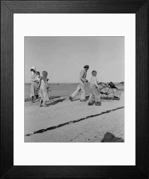 Framed Print : Flood refugee family near Memphis, Texas, 1937. Creator: Dorothea Lange Framed Print : Flood refugee family near Memphis, Texas, 1937. Creator: Dorothea Lange