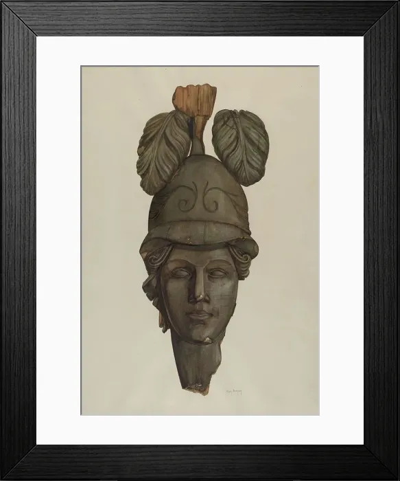 Framed Print : Head from a Statue: Minerva, 1935 / 1942. Creator: Helen Bronson