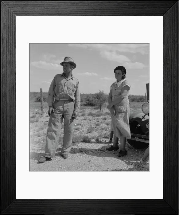 Framed Print : Migrant oil worker and wife near Odessa, Texas, 1937. Creator: Dorothea Lange Framed Print : Migrant oil worker and wife near Odessa, Texas, 1937. Creator: Dorothea Lange