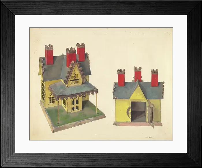 Framed Print : Toy Bank Building, c. 1938. Creator: Alf Bruseth Framed Print : Toy Bank Building, c. 1938. Creator: Alf Bruseth