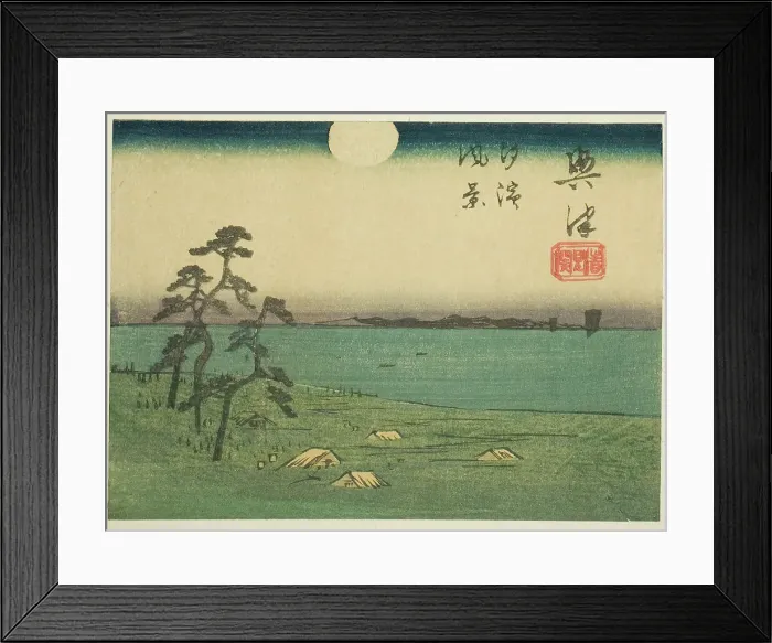 Framed Print : View of Shiohama and Kiyomigaseki in Okitsu (Okitsu, Kiyomigaseki, Shiohama fukei)... c. 1848 / 52. Creator: Ando Hiroshige Framed Print : View of Shiohama and Kiyomigaseki in Okitsu (Okitsu, Kiyomigaseki, Shiohama fukei)... c. 1848 / 52. Creator: Ando Hiroshige