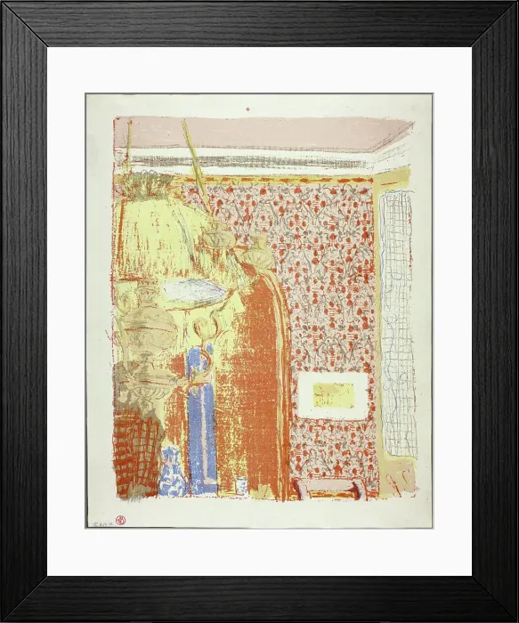 Framed Print : Interior with Pink Wallpaper II, plate six from Landscapes and Interiors, 1899. Creator: Edouard Vuillard Framed Print : Interior with Pink Wallpaper II, plate six from Landscapes and Interiors, 1899. Creator: Edouard Vuillard