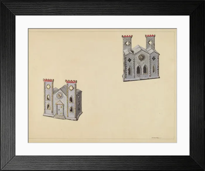 Framed Print : Cathedral Coin Box, c. 1938. Creator: Alf Bruseth Framed Print : Cathedral Coin Box, c. 1938. Creator: Alf Bruseth
