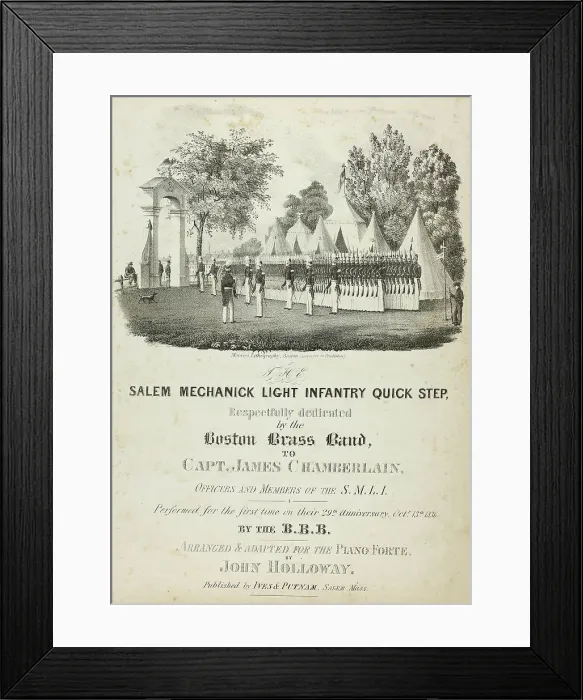 Framed Print : The Salem Mechanick Light Infantry Quick Step, 1836. Creator: Fitz Hugh Lane Framed Print : The Salem Mechanick Light Infantry Quick Step, 1836. Creator: Fitz Hugh Lane