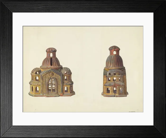 Framed Print : Toy Bank: Bank Building, c. 1938. Creator: Alf Bruseth. Toy Bank: Bank Building, c. 1938. Creator: Alf Bruseth Framed Print : Toy Bank: Bank Building, c. 1938. Creator: Alf Bruseth. Toy Bank: Bank Building, c. 1938. Creator: Alf Bruseth