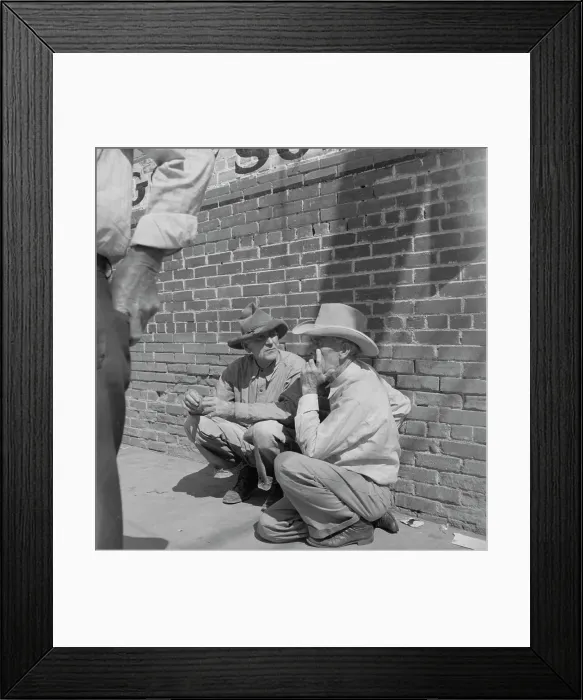Framed Print : Farmers on street corner, Odessa, Texas, 1937. Creator: Dorothea Lange Framed Print : Farmers on street corner, Odessa, Texas, 1937. Creator: Dorothea Lange