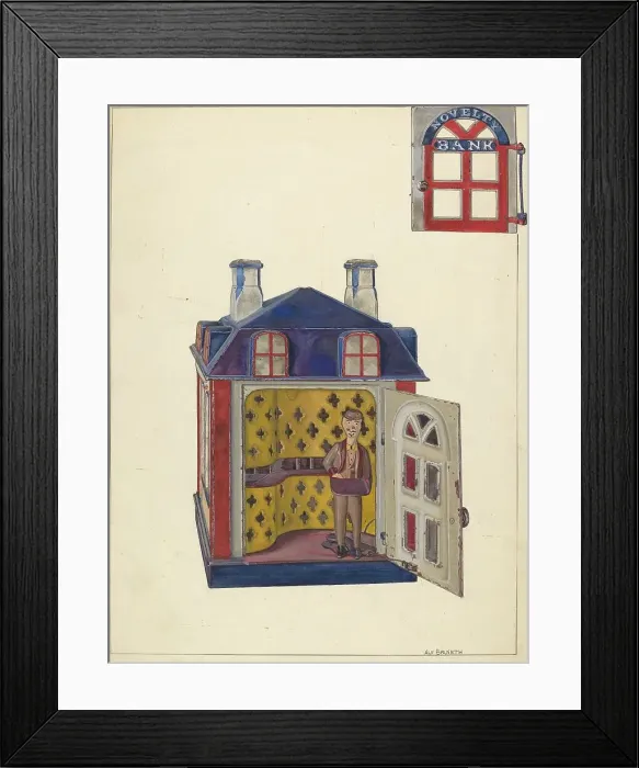 Framed Print : Novelty Bank, c. 1937. Creator: Alf Bruseth