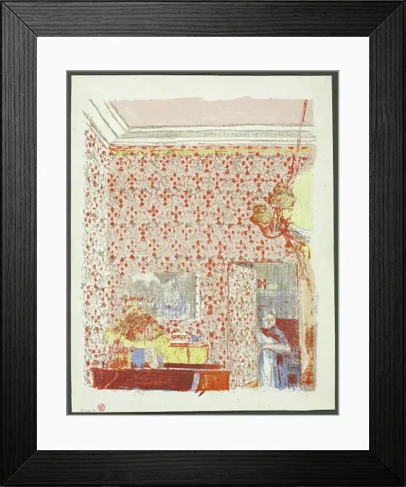 Framed Print : Interior with Pink Wallpaper I, plate five from Landscapes and Interiors, 1899. Creator: Edouard Vuillard Framed Print : Interior with Pink Wallpaper I, plate five from Landscapes and Interiors, 1899. Creator: Edouard Vuillard