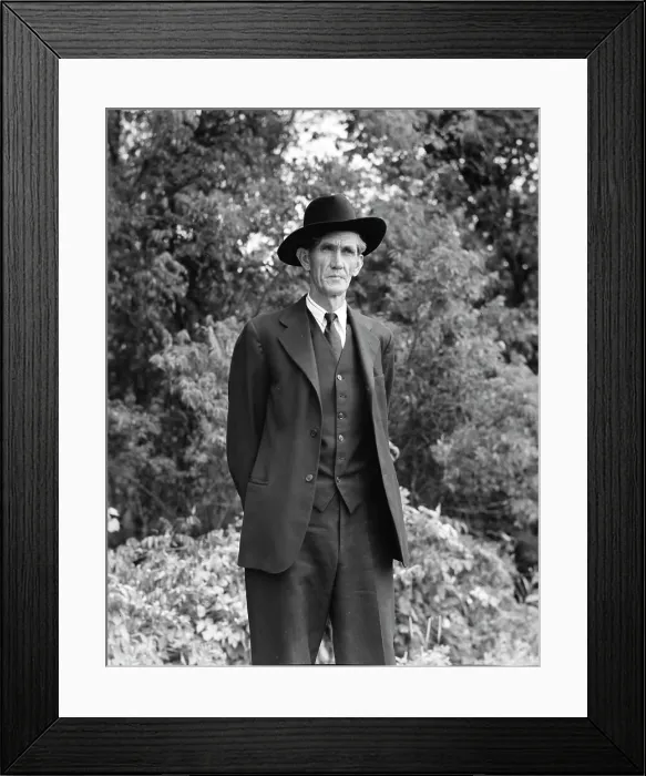 Framed Print : That distinct American frontier type known as the Abe Lincoln variety, Tennessee, 1936. Creator: Dorothea Lange Framed Print : That distinct American frontier type known as the Abe Lincoln variety, Tennessee, 1936. Creator: Dorothea Lange