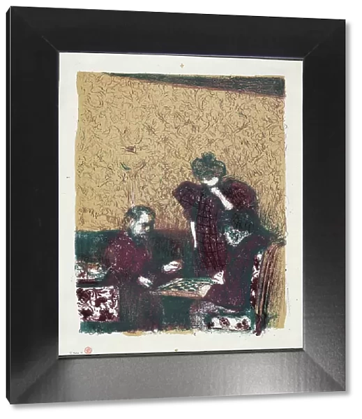 The Game of Checkers, plate one from Landscapes and Interiors, 1899. Creator: Edouard Vuillard
