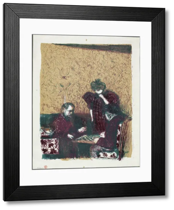 Framed Print : The Game of Checkers, plate one from Landscapes and Interiors, 1899. Creator: Edouard Vuillard Framed Print : The Game of Checkers, plate one from Landscapes and Interiors, 1899. Creator: Edouard Vuillard