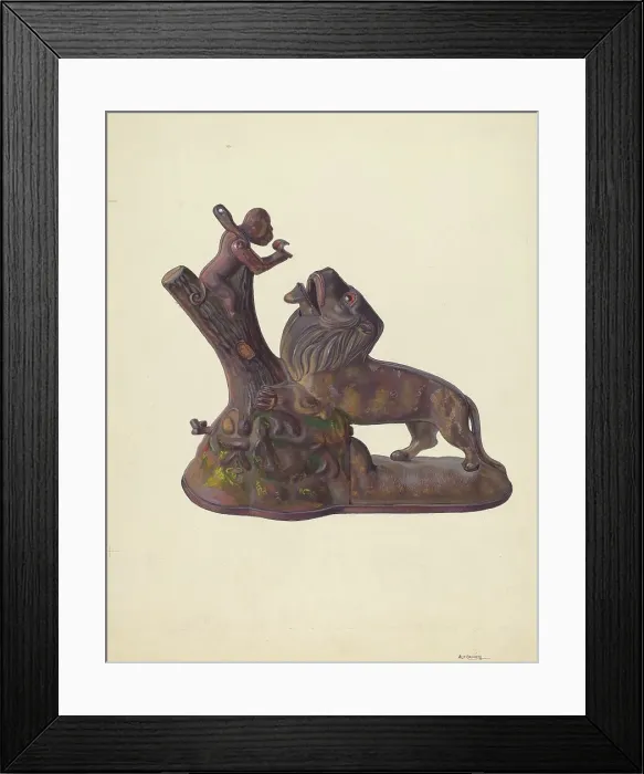 Framed Print : Toy Bank, c. 1937. Creator: Alf Bruseth Framed Print : Toy Bank, c. 1937. Creator: Alf Bruseth