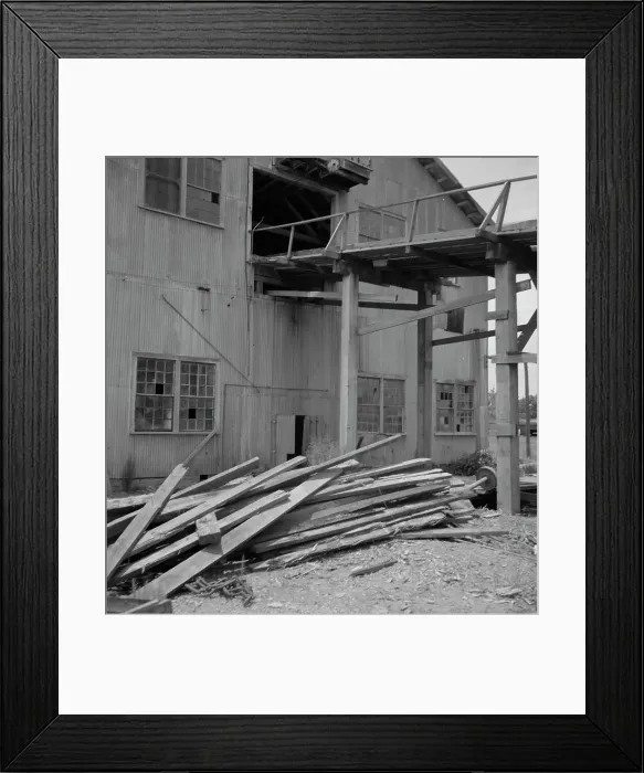 Framed Print : Lumber mill which is being dismantled at Careyville, Florida, 1937. Creator: Dorothea Lange Framed Print : Lumber mill which is being dismantled at Careyville, Florida, 1937. Creator: Dorothea Lange