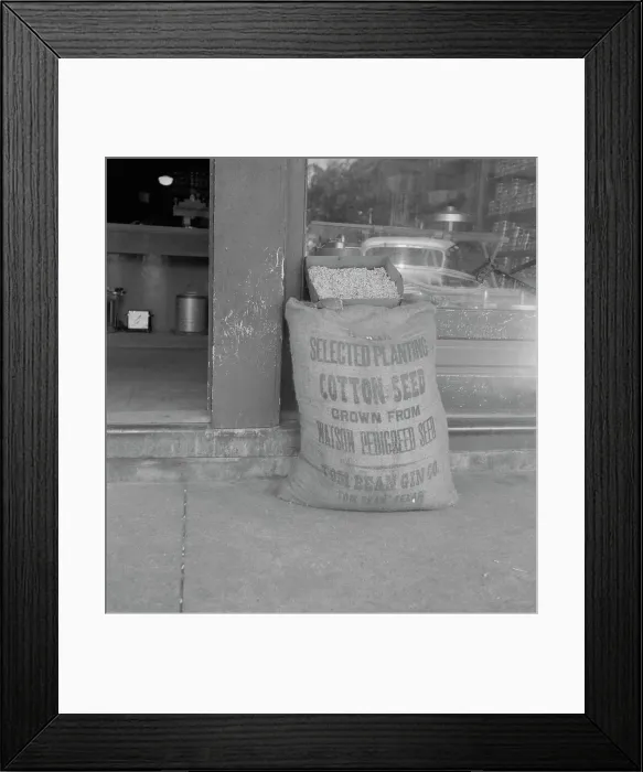 Framed Print : Front of general store in small cotton town, Texas, 1937. Creator: Dorothea Lange Framed Print : Front of general store in small cotton town, Texas, 1937. Creator: Dorothea Lange