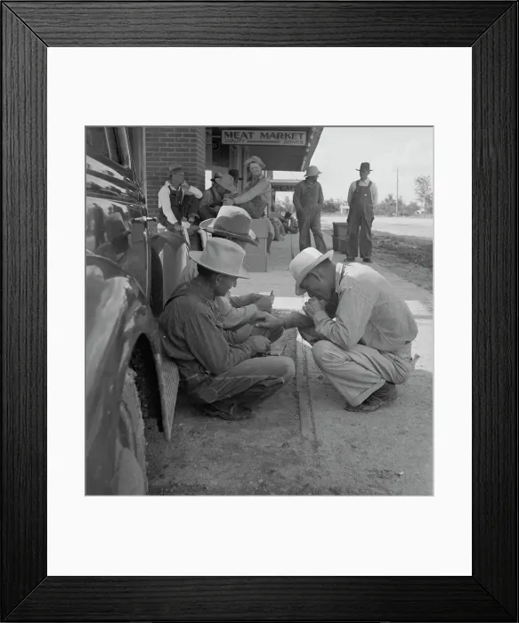 Framed Print : Dust bowl farmers of west Texas in town, 1937. Creator: Dorothea Lange Framed Print : Dust bowl farmers of west Texas in town, 1937. Creator: Dorothea Lange