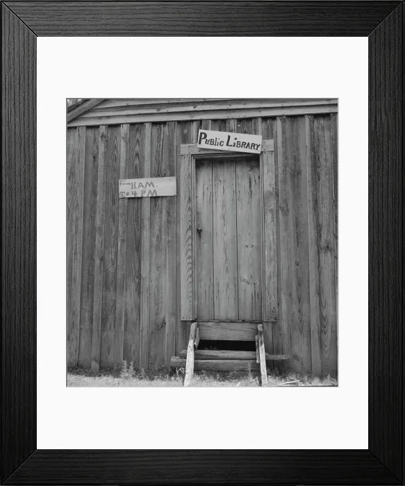 Framed Print : Public library in the piney woods of southwestern Mississippi, 1937. Creator: Dorothea Lange Framed Print : Public library in the piney woods of southwestern Mississippi, 1937. Creator: Dorothea Lange
