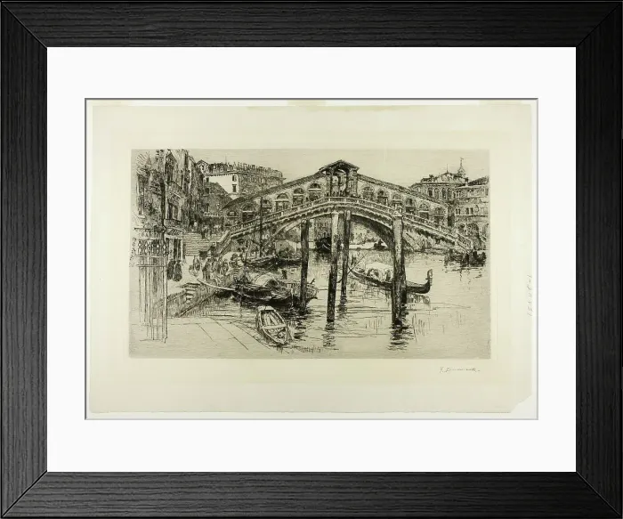 Framed Print : The Rialto, Venice, 1883. Creator: Frank Duveneck Framed Print : The Rialto, Venice, 1883. Creator: Frank Duveneck
