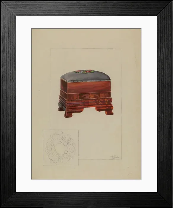 Framed Print : Ottoman, c. 1937. Creator: Hugh Clarke Framed Print : Ottoman, c. 1937. Creator: Hugh Clarke