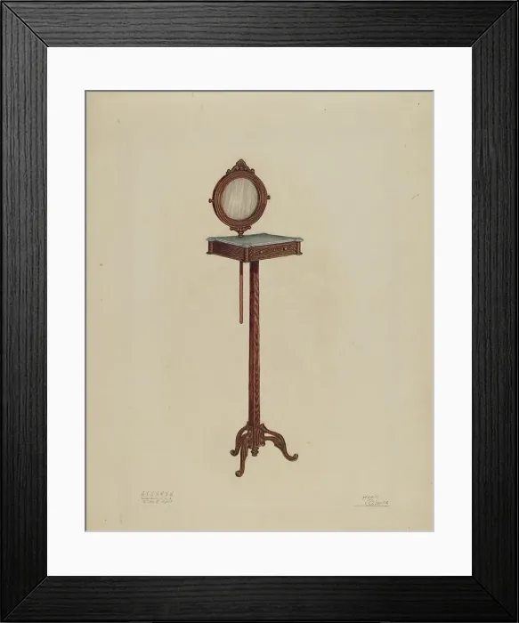 Framed Print : Shaving Stand, c. 1937. Creator: Hugh Clarke Framed Print : Shaving Stand, c. 1937. Creator: Hugh Clarke