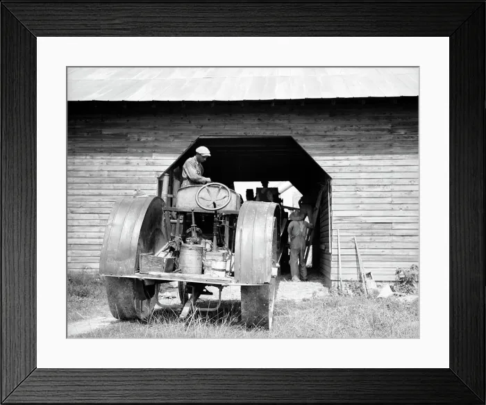 Framed Print : North Carolina threshing, 1936. Creator: Dorothea Lange Framed Print : North Carolina threshing, 1936. Creator: Dorothea Lange