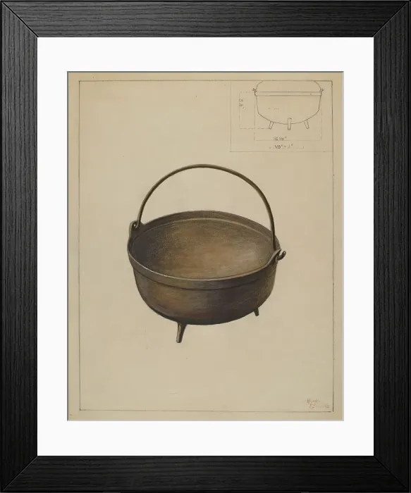 Framed Print : Fireplace Kettle, c. 1936. Creator: Hugh Clarke Framed Print : Fireplace Kettle, c. 1936. Creator: Hugh Clarke