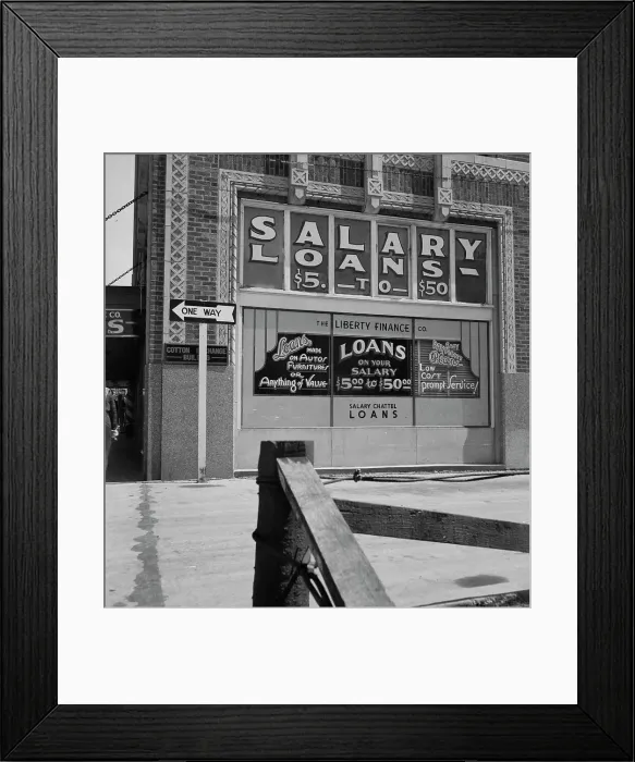 Framed Print : Liberty Finance Company, Oklahoma City, Oklahoma, 1937. Creator: Dorothea Lange Framed Print : Liberty Finance Company, Oklahoma City, Oklahoma, 1937. Creator: Dorothea Lange