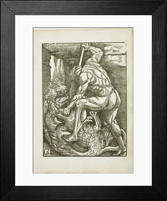 Framed Print : The Labors of Hercules: Bringing Cerberus from the Lower World, c. 1528. Creator: Gabriel Salmon Framed Print : The Labors of Hercules: Bringing Cerberus from the Lower World, c. 1528. Creator: Gabriel Salmon