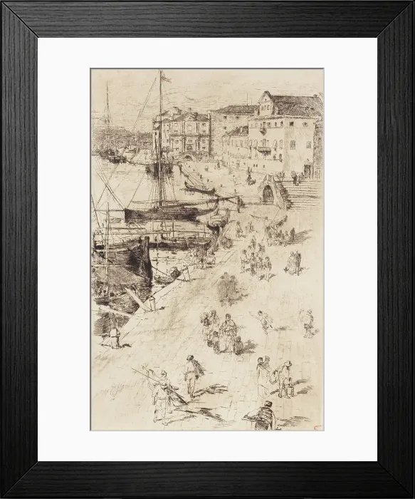 Framed Print : The Riva, Looking Towards the Caserna, 1880. Creator: Frank Duveneck Framed Print : The Riva, Looking Towards the Caserna, 1880. Creator: Frank Duveneck