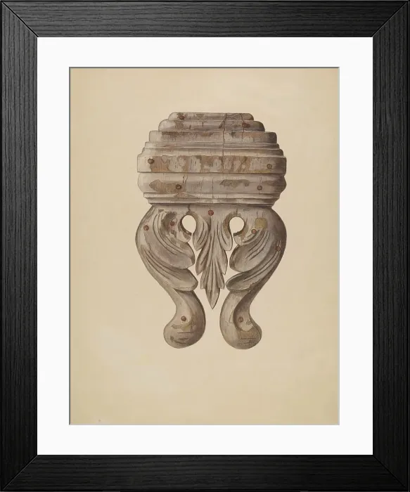 Framed Print : Wood Carving - Horizontal, c. 1939. Creator: Clements Clayton Framed Print : Wood Carving - Horizontal, c. 1939. Creator: Clements Clayton